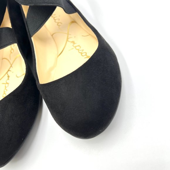 Jessica Simpson‎ Womens Size 6 Black Faux Vegan Suede Leather Ballet Flat Shoes - Picture 5 of 10